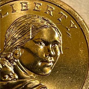 Sacagawea dollar coin with mint error
